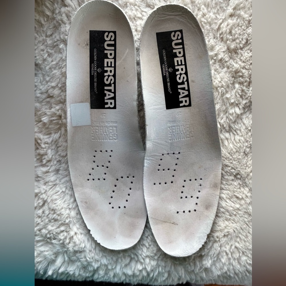 Golden Goose Superstar Denim/silver/peach with leopard laces. Size 39 - Picture 10 of 11